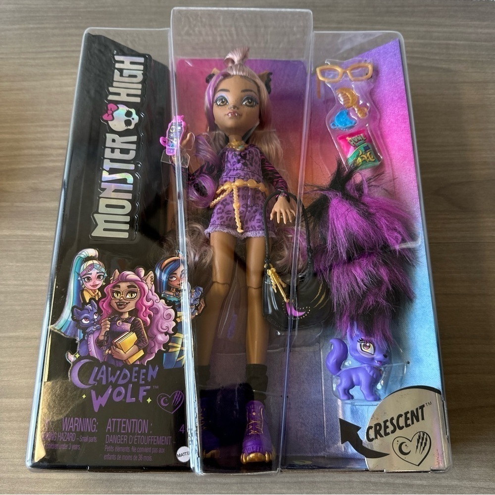 Monster High Clawdeen Wolf Doll New Boxed G3 with pet Crescent